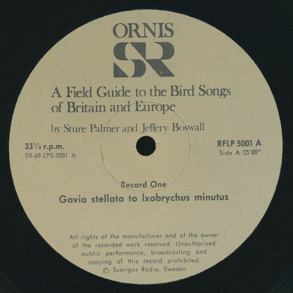 No Artist : The Peterson Field Guide To The Bird Songs Of Britain And Europe: Record 1 (LP, RE)