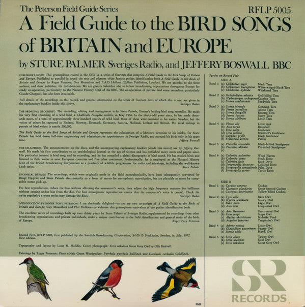 No Artist : The Peterson Field Guide To The Bird Songs Of Britain And Europe: Record 5 (LP, RE)
