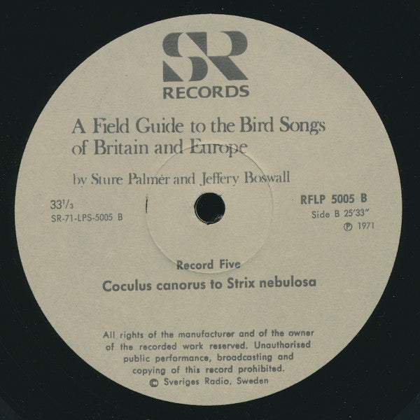 No Artist : The Peterson Field Guide To The Bird Songs Of Britain And Europe: Record 5 (LP, RE)