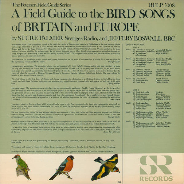 No Artist : The Peterson Field Guide To The Bird Songs Of Britain And Europe, Record 8 (LP, RE)