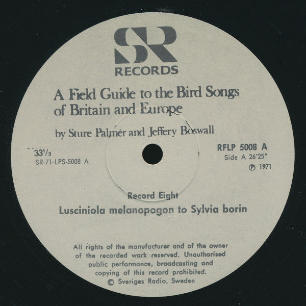 No Artist : The Peterson Field Guide To The Bird Songs Of Britain And Europe, Record 8 (LP, RE)