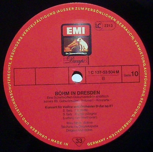 Karl Böhm : Böhm In Dresden · Volume I - Konzerte (Box, Comp + 5xLP, Mono)