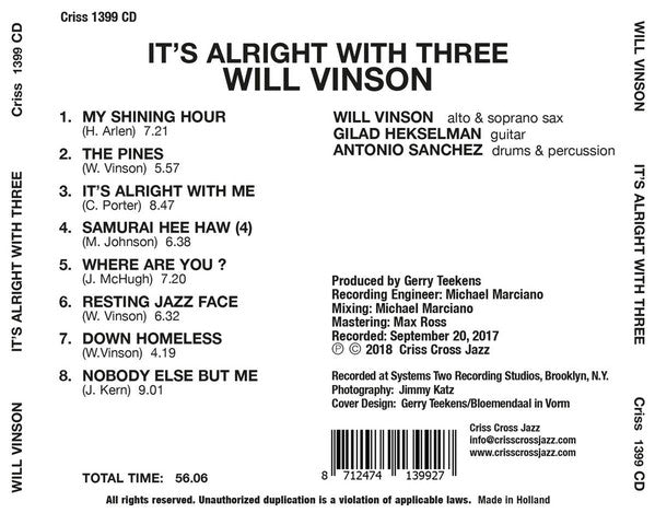 Will Vinson : It's Alright With Three (CD, Album)