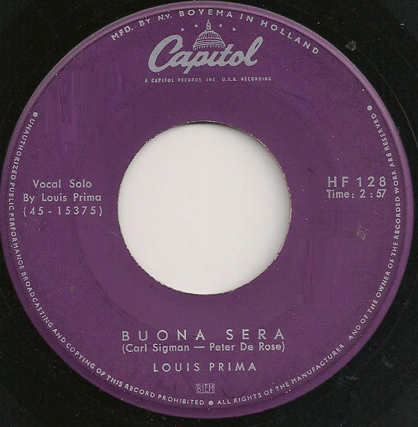 Louis Prima : Oh Marie / Buona Sera (7", Single)