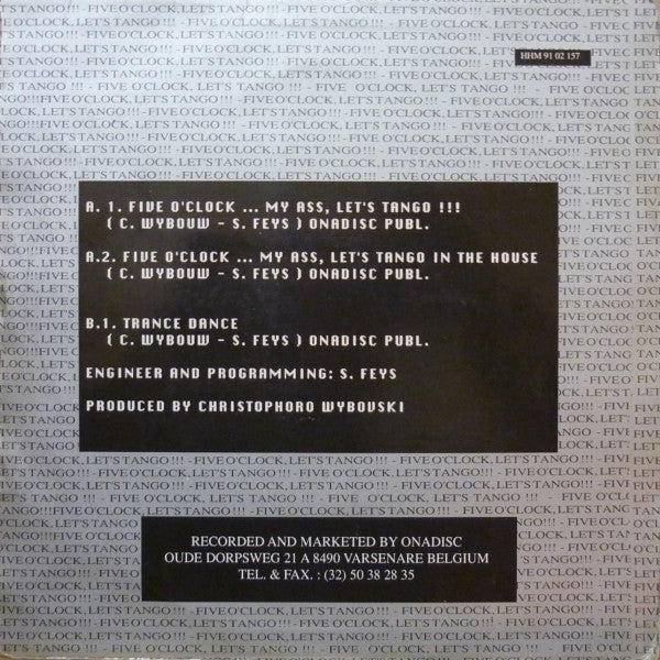 Ottorongo : Five O'Clock... My Ass, Let's Tango !!! (12")