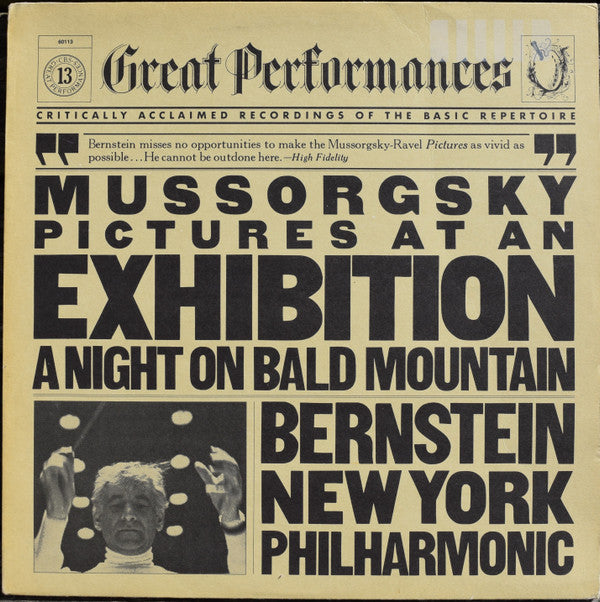 Modest Mussorgsky : Leonard Bernstein, New York Philharmonic : Pictures At An Exhibition/A Night On Bald Mountain (LP, Comp)