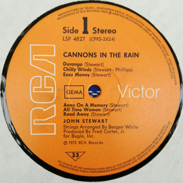 John Stewart (2) : Cannons In The Rain (LP, Album, Gat)