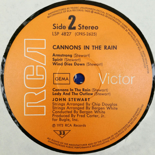 John Stewart (2) : Cannons In The Rain (LP, Album, Gat)