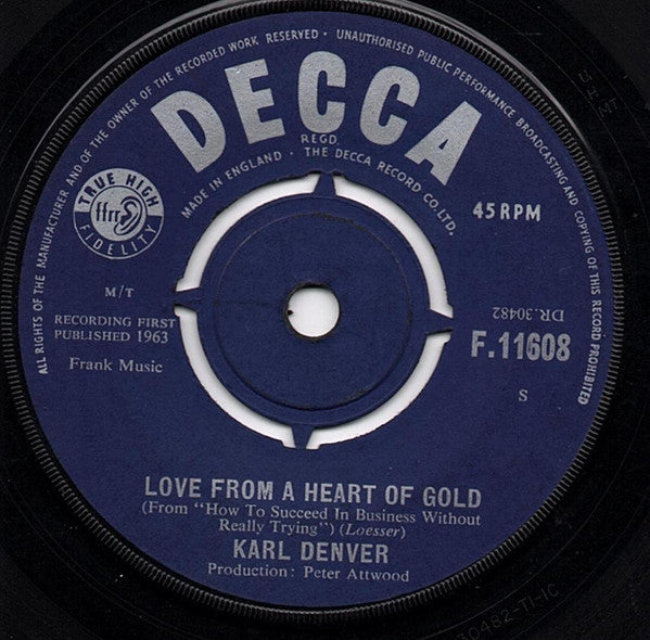 Karl Denver : Can You Forgive Me (7", Single)