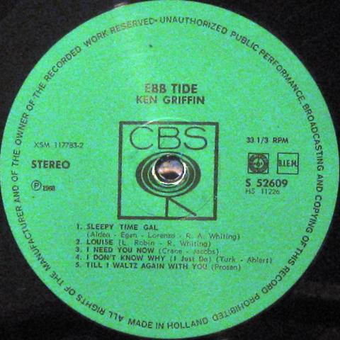 Ken Griffin (2) : Ebb Tide (LP, Album)