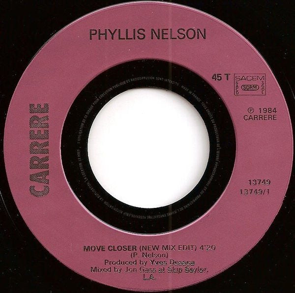 Phyllis Nelson : Move Closer (7", Single)
