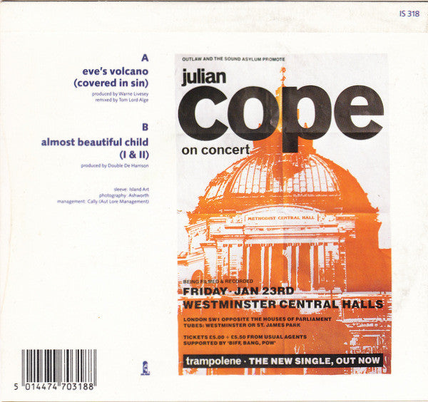 Julian Cope : Eve's Volcano 'Covered In Sin' (7", Single)