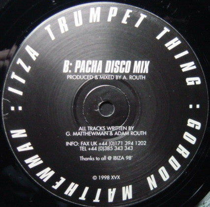 Gordon Matthewman : Itza Trumpet Thing (12")