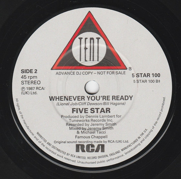 Five Star : Whenever You're Ready (7", Single, Promo)