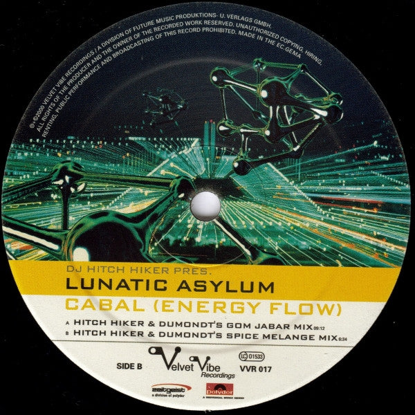 DJ Hitch Hiker Pres. Lunatic Asylum : Cabal (Energy Flow) (12")
