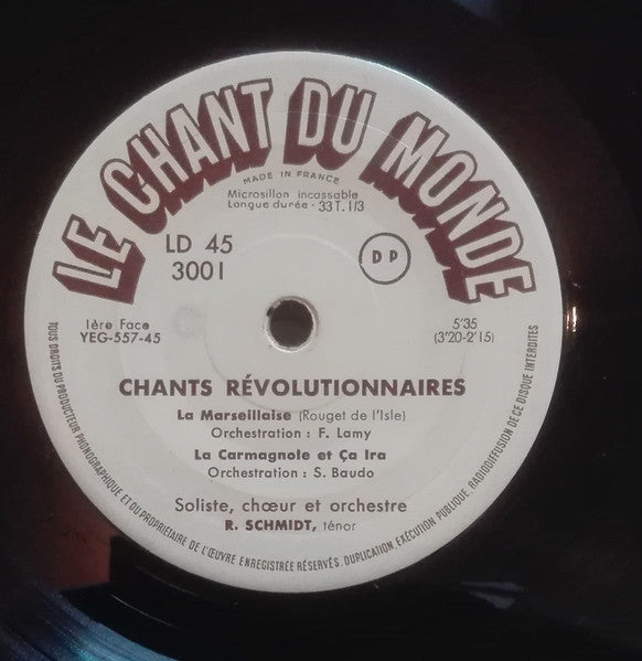 R. Schmidt : Chants Révolutionnaires (7", EP)