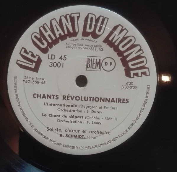 R. Schmidt : Chants Révolutionnaires (7", EP)