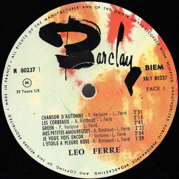 Léo Ferré : Verlaine Et Rimbaud -  Volume 2 (LP, Album)