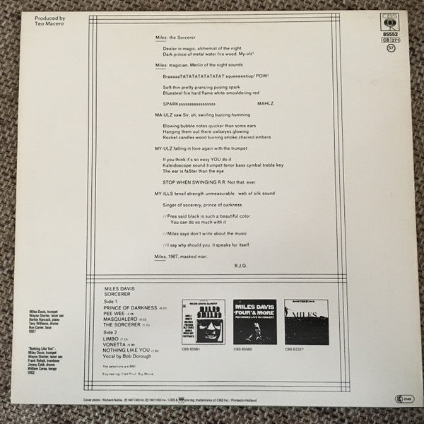 Miles Davis : Sorcerer (LP, Album, RE)