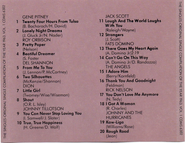 Various : The Singles-Original Single Compilation Of The Year 1963 Vol. 2 (CD, Comp)