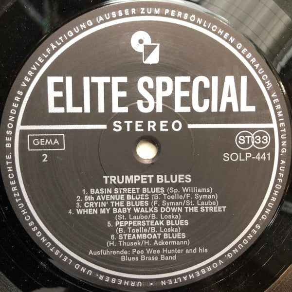 Pee Wee Hunter And His Blues Brass Band : Trumpet Blues (LP)