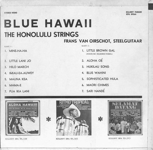 The Honolulu Strings (2) Featuring Frans van Oirschot : Blue Hawaii (LP, Album)