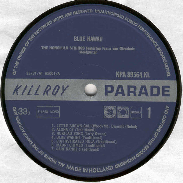 The Honolulu Strings (2) Featuring Frans van Oirschot : Blue Hawaii (LP, Album)