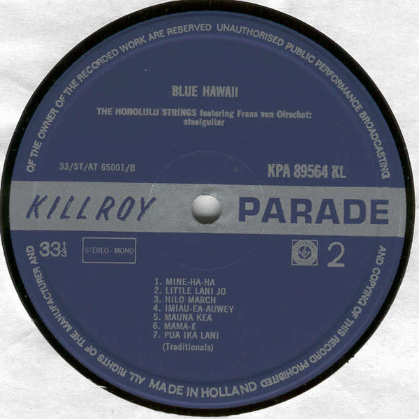 The Honolulu Strings (2) Featuring Frans van Oirschot : Blue Hawaii (LP, Album)