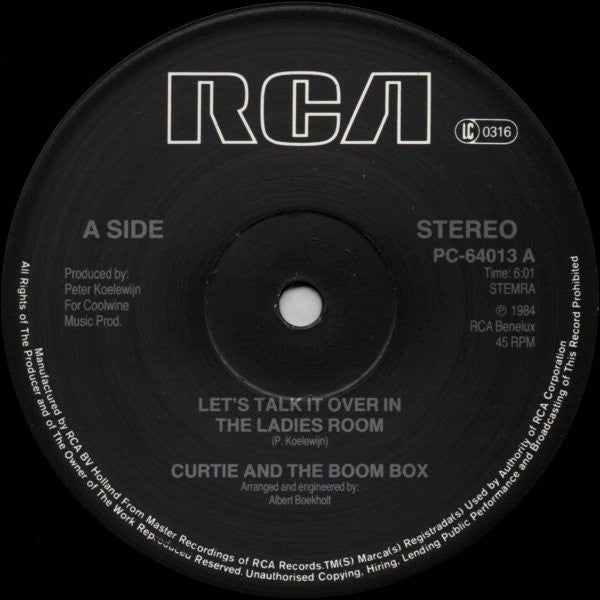Curtie And The Boombox : Let's Talk It Over In The Ladies Room (12", Maxi)