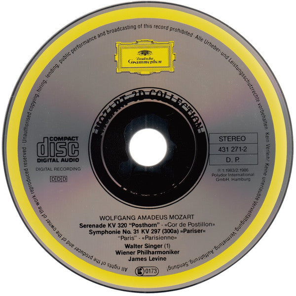 Wolfgang Amadeus Mozart - Wiener Philharmoniker, James Levine (2) : Posthorn-Serenade • Symphonie No. 31 »Pariser« (CD, RE)