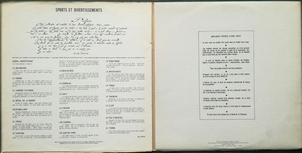 Erik Satie, Jean-Joël Barbier : Erik Satie (LP, Album, Gat)