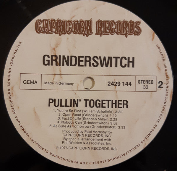 Grinderswitch : Pullin' Together (LP, Album)