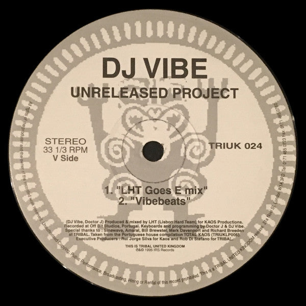 DJ Vibe : Unreleased Project (12", Promo)