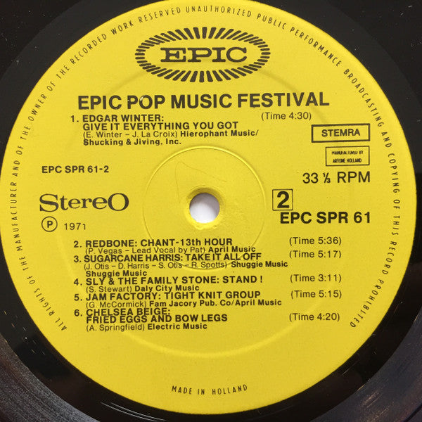 Various : Epic Pop Music Festival (LP, Comp)