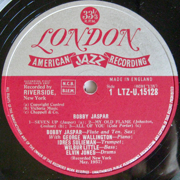 Bobby Jaspar : Bobby Jaspar With George Wallington & Idrees Sulieman (LP, Album, Mono)