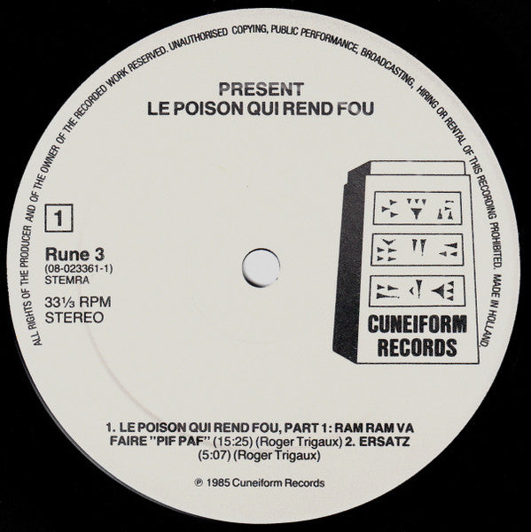 Present : Le Poison Qui Rend Fou (LP, Album)