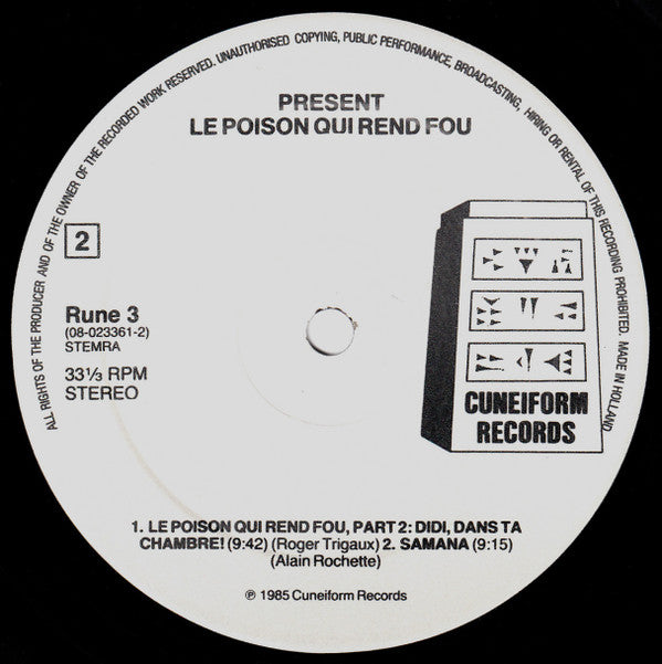 Present : Le Poison Qui Rend Fou (LP, Album)