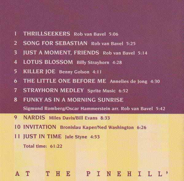 Rob Van Bavel : Solo Piano 'Jazz At The Pinehill' (CD, Album)