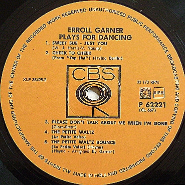 Erroll Garner : Plays For Dancing (LP)