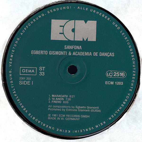 Egberto Gismonti & Academia De Danças : Sanfona (2xLP, Album)