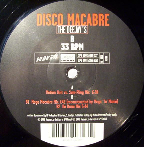 Disco Macabre : The Deejay's (12")