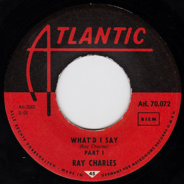 Ray Charles : What'd I Say - Part I And II (7", Single)