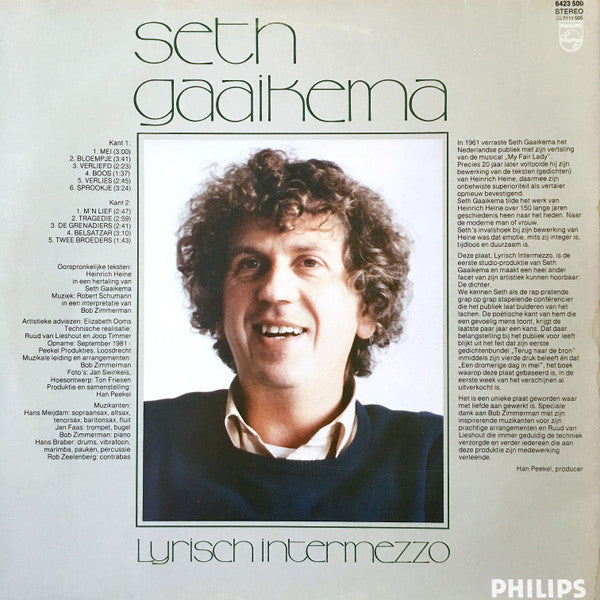 Seth Gaaikema : Lyrisch Intermezzo (LP, Album, Gat)