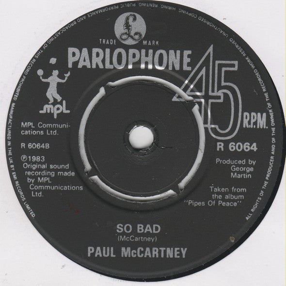 Paul McCartney : Pipes Of Peace (7", Single, Pus)