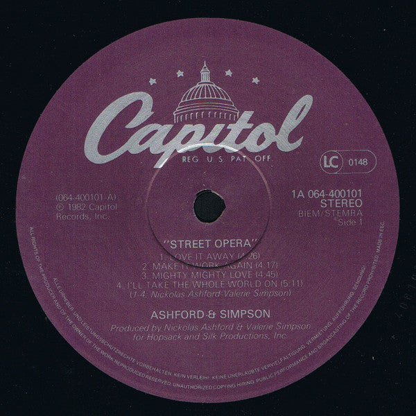 Ashford & Simpson : Street Opera (LP, Album, P/Mixed)