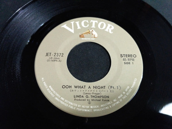 Linda G. Thompson : Ooh What A Night (Part I & II) (7", Single)