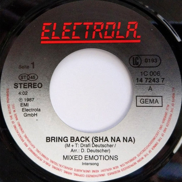 Mixed Emotions : Bring Back (Sha Na Na) (7", Single)