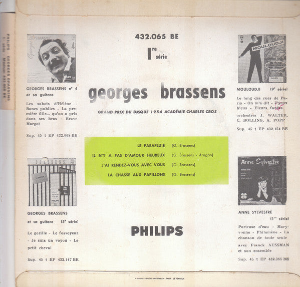Georges Brassens : Le Parapluie (7", EP, Mono, RE)