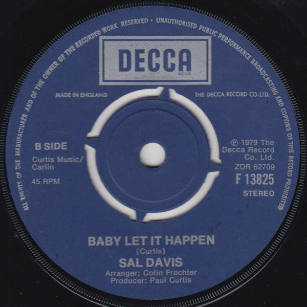 Sal Davis : Let It All Go / Baby Let It Happen (7", Single)