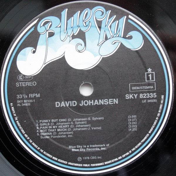 David Johansen : David Johansen (LP, Album)